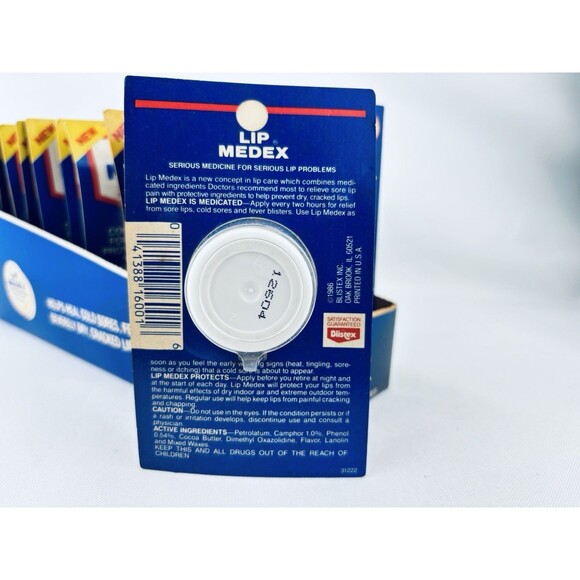 Lot Of 12 Vintage Blistex Lip Medex Rx Balm Tin - Medicated- 1986 - NOS - Picture 3 of 16